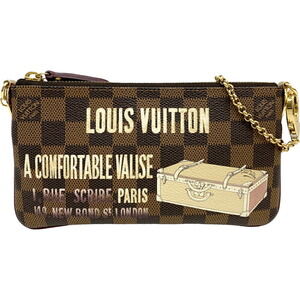 Louis Vuitton leather Pochette Milla Damier brown bag
